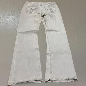Vintage Y2K Bongo Gray Low Rise Flare Jeans W/Back Pocket Embroideries Size 11